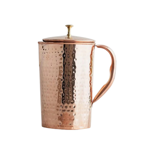 Hammered Copper Jug With Lid
